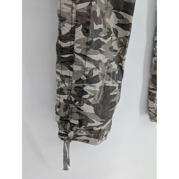 VTG Nobo Low Rise Cargo Pants 5 Floral Camo 90s Y2K Gorpcore Utility Streetwear - Picture 5 of 14